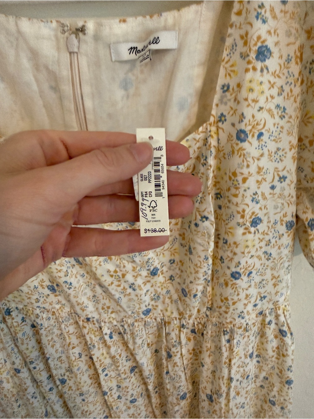 NWT Madewell Floral Midi Dress - Picture 4 of 5